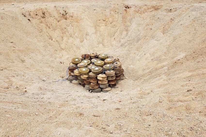 مرحلة التخلص من الألغام بطريقة آمنة