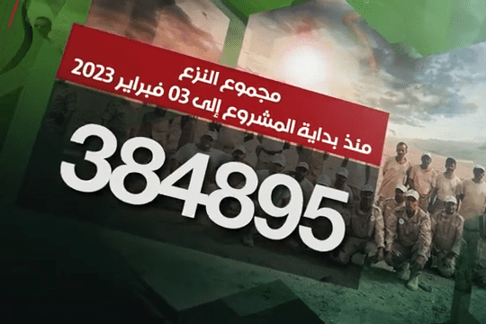 مسام ينزع 384.895 لغماً وذخيرة غير منفجرة وعبوة ناسفة