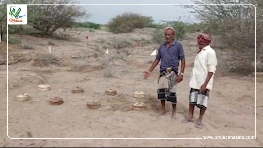 مسام يعيد لمسن يمني مزرعته آمنة من الألغام مسام يعيد لمسن يمني مزرعته آمنة من الألغام