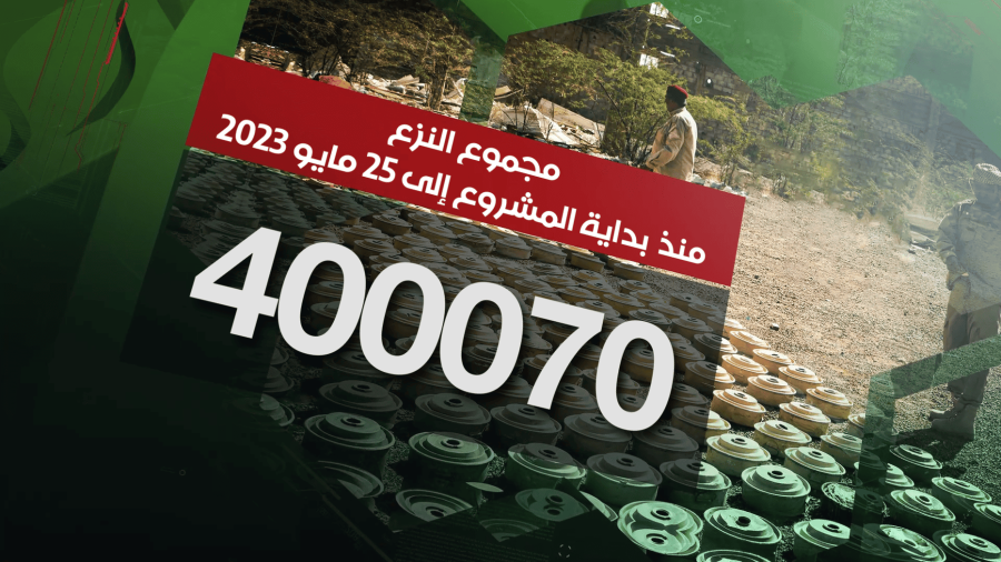 مسام ينزع 400.070 لغماً وذخيرة غير منفجرة وعبوة ناسفة مسام ينزع 400.070 لغماً وذخيرة غير منفجرة وعبوة ناسفة