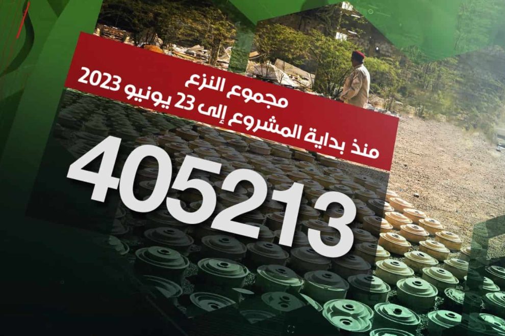 مسام ينزع 405.213 لغماً وذخيرة غير منفجرة وعبوة ناسفة