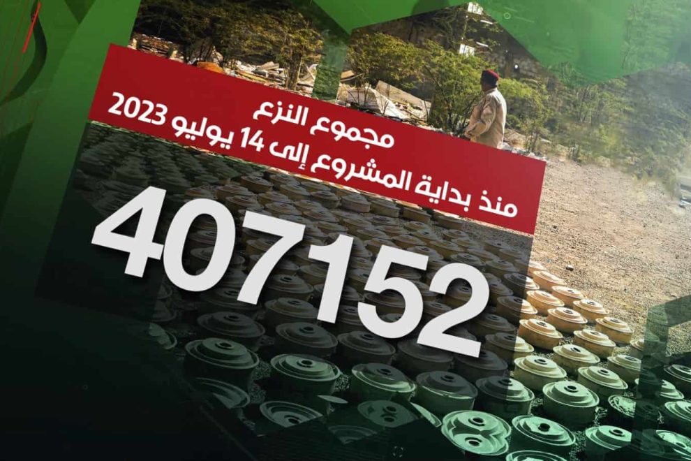 مسام ينزع 407.152 لغماً وذخيرة غير منفجرة وعبوة ناسفة