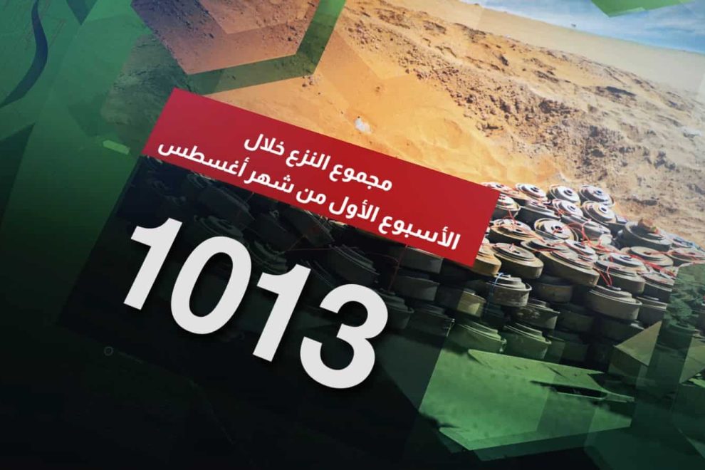 مسام ينزع 1013 لغماً وذخيرة غير منفجرة وعبوة ناسفة