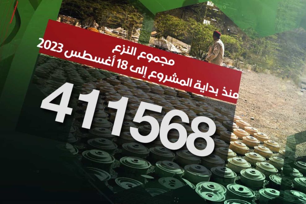 مسام ينزع 411.568 لغماً وذخيرة غير منفجرة وعبوة ناسفة