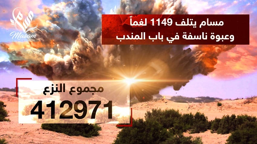 مسام ينزع 4338 لغماً وذخيرة غير منفجرة وعبوة ناسفة مسام ينزع 4338 لغماً وذخيرة غير منفجرة وعبوة ناسفة