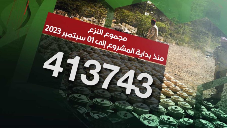 مسام ينزع 413.743 لغماً وذخيرة غير منفجرة وعبوة ناسفة مسام ينزع 413.743 لغماً وذخيرة غير منفجرة وعبوة ناسفة