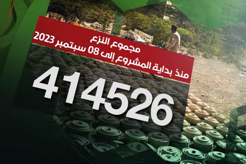 مسام ينزع 414.526 لغماً وذخيرة غير منفجرة وعبوة ناسفة