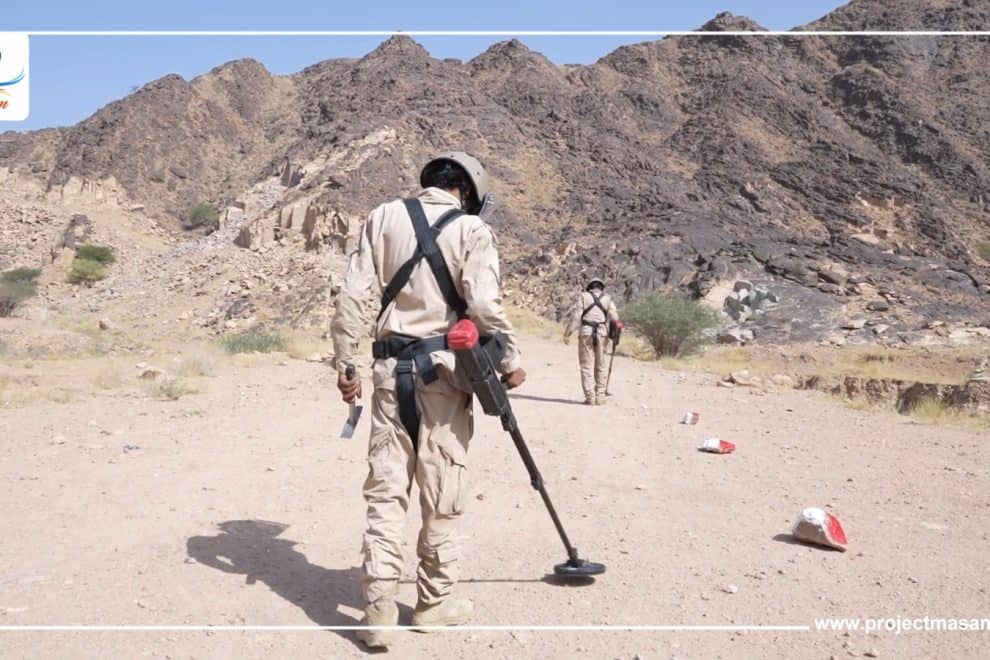 الفريق 28 مسام يقوم بتأمين 5 مناطق في مديرية ذباب