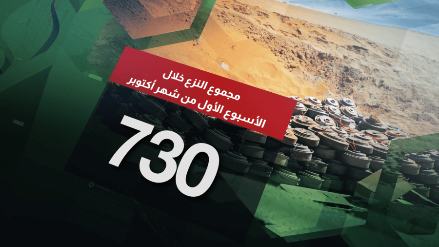 مسام ينزع 730 لغماً وذخيرة غير منفجرة وعبوة ناسفة مسام ينزع 730 لغماً وذخيرة غير منفجرة وعبوة ناسفة