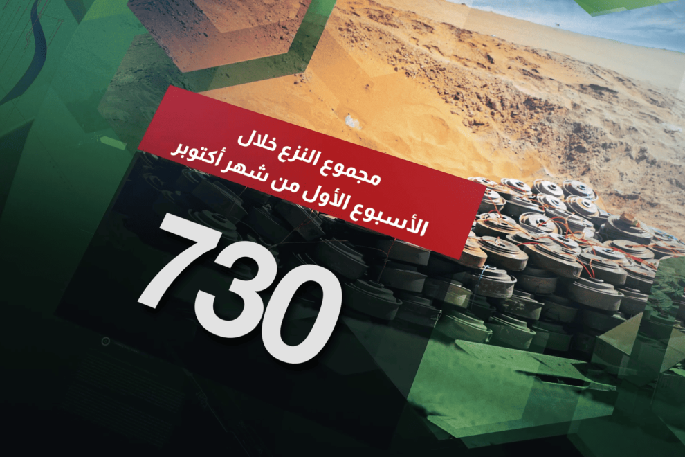 مسام ينزع 730 لغماً وذخيرة غير منفجرة وعبوة ناسفة