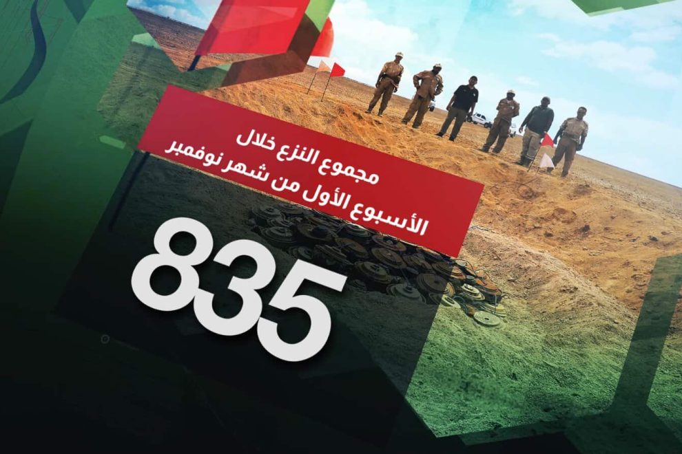 مسام ينزع 835 لغماً وذخيرة غير منفجرة وعبوة ناسفة