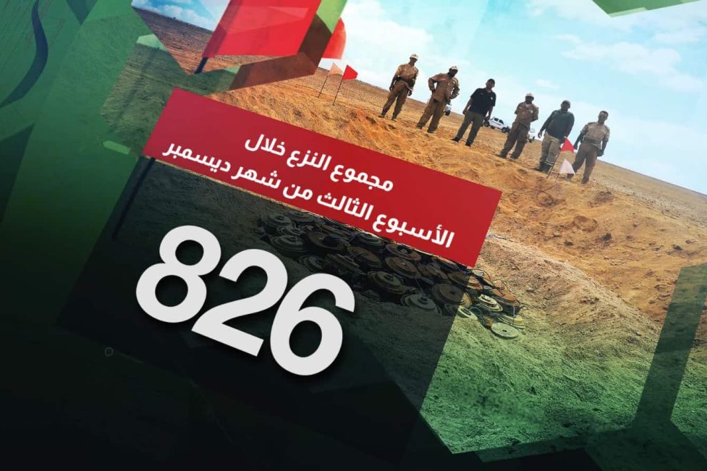 مسام ينزع 2296 لغماً وذخيرة غير منفجرة وعبوة ناسفة